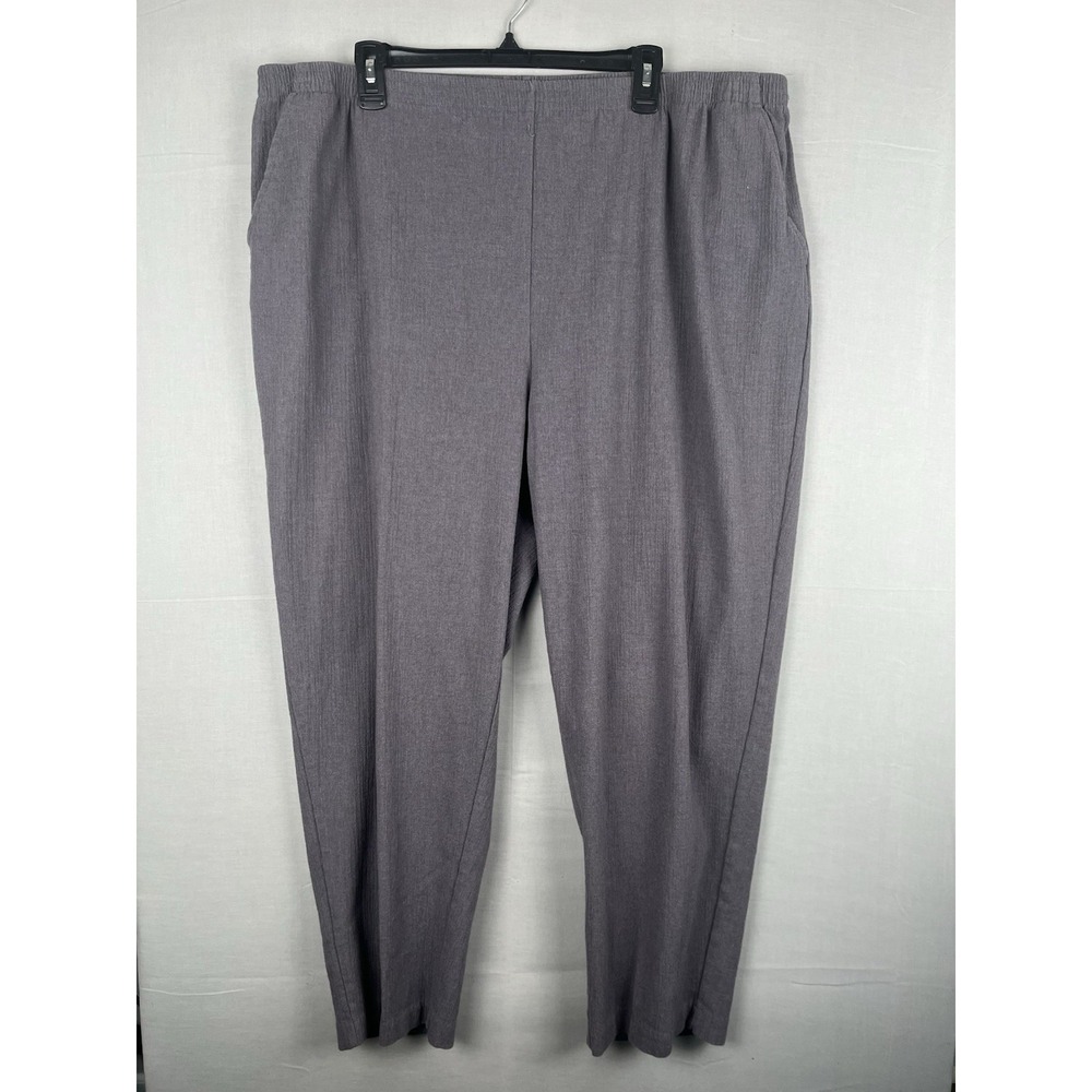 Blair Womens Pants 3XL Gray Elastic Waist Straight